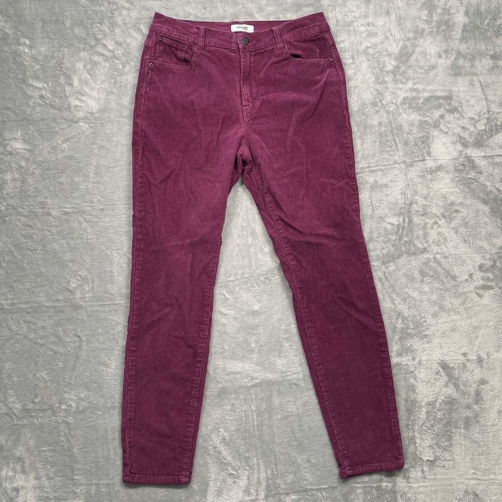 Kensie Jeans The Kelsey Pant Women 6/28 Purple High Rise Skinny Corduroy Stretch